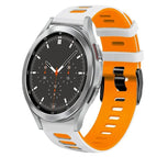 For Samsung Galaxy Watch 4 Classic 46mm / White+Orange