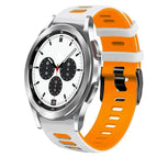 For Samsung Galaxy Watch 4 Classic 42mm / White+Orange