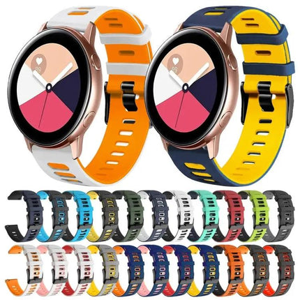 20mm Two-Color Silicone Watch Band For Galaxy Watch Active 2