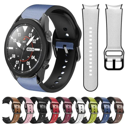 Silicone Adhesive Leather Watch Band For Samsung 45mm 40mm