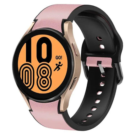 Silicone Adhesive Leather Watch Band For Samsung 45mm 40mm
