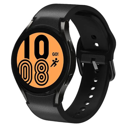 Silicone Adhesive Leather Watch Band For Samsung 45mm 40mm