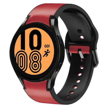 Silicone Adhesive Leather Watch Band For Samsung 45mm 40mm