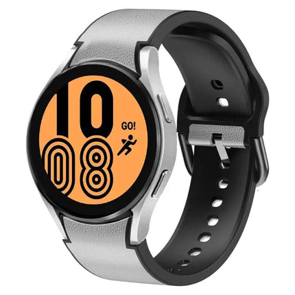 Silicone Adhesive Leather Watch Band For Samsung 45mm 40mm