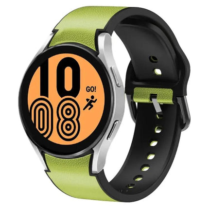 Silicone Adhesive Leather Watch Band For Samsung 45mm 40mm