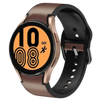 Silicone Adhesive Leather Watch Band For Samsung 45mm 40mm