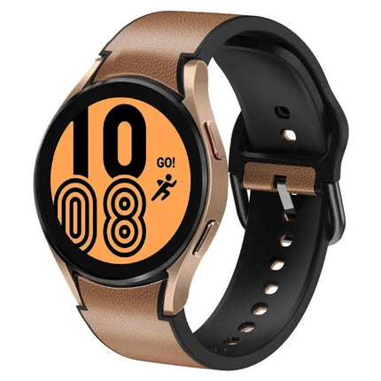 Silicone Adhesive Leather Watch Band For Samsung 45mm 40mm