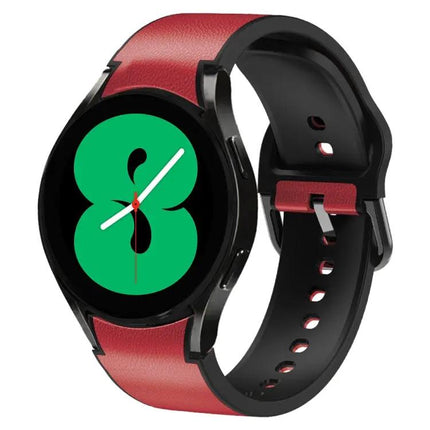 20mm Silicone Leather Watch Band For Galaxy Watch 4 44/46mm