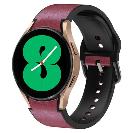 20mm Silicone Leather Watch Band For Galaxy Watch 4 44/46mm