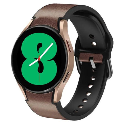 20mm Silicone Leather Watch Band For Galaxy Watch 4 44/46mm