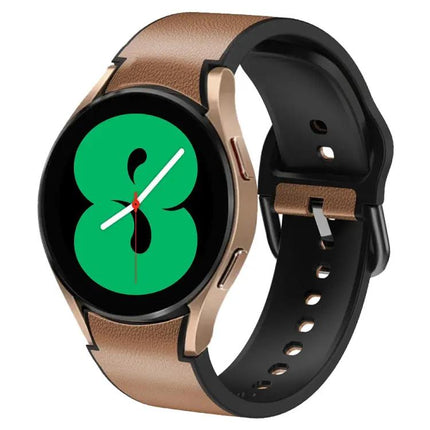 20mm Silicone Leather Watch Band For Galaxy Watch 4 44/46mm