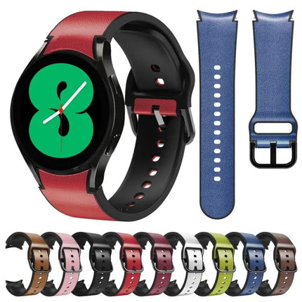 20mm Silicone Leather Watch Band For Galaxy Watch 4 44/46mm