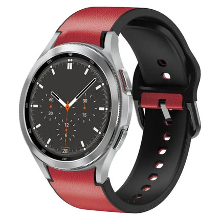 20mm Silicone Leather Watch Band For Galaxy Watch 4 44/46mm