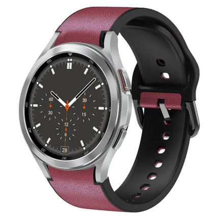 20mm Silicone Leather Watch Band For Galaxy Watch 4 44/46mm