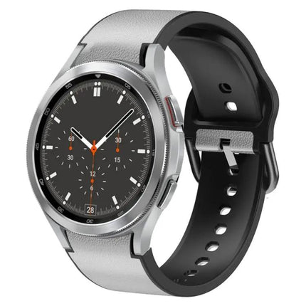 20mm Silicone Leather Watch Band For Galaxy Watch 4 44/46mm