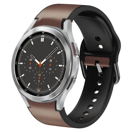 20mm Silicone Leather Watch Band For Galaxy Watch 4 44/46mm