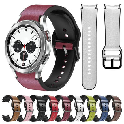 20mm Silicone Leather Adhesive Watch Band For Samsung