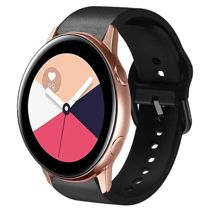 20mm Silicone Leather Adhesive Watch Band For Samsung