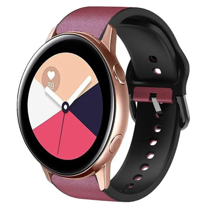 20mm Silicone Leather Adhesive Watch Band For Samsung