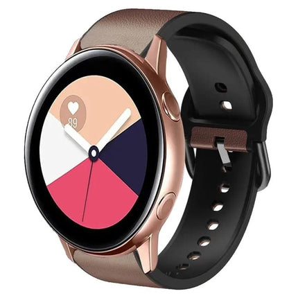 20mm Silicone Leather Adhesive Watch Band For Samsung
