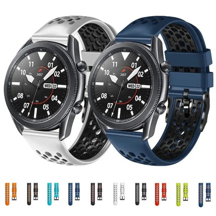 22mm Two-Tone Breathable Silicone Band Galaxy Watch 45/46mm