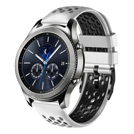 22mm Breathable Silicone Watch Band Two-Tone For Samsung S3