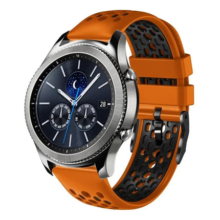 22mm Breathable Silicone Watch Band Two-Tone For Samsung S3
