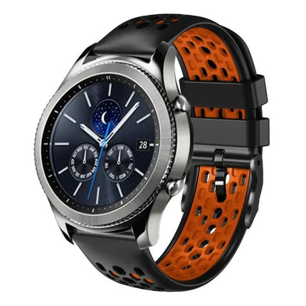 22mm Breathable Silicone Watch Band Two-Tone For Samsung S3