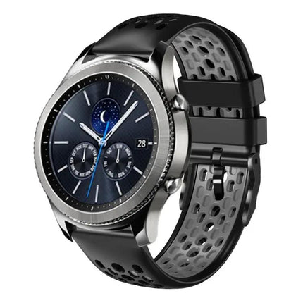 22mm Breathable Silicone Watch Band Two-Tone For Samsung S3