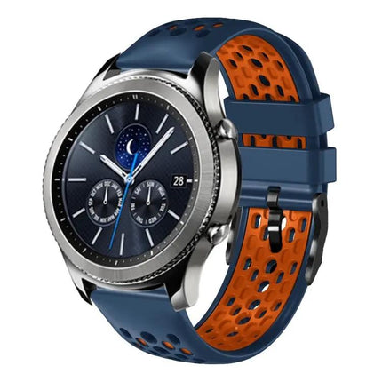 22mm Breathable Silicone Watch Band Two-Tone For Samsung S3