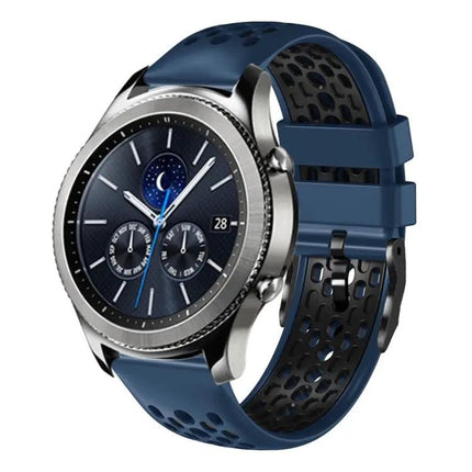 22mm Breathable Silicone Watch Band Two-Tone For Samsung S3