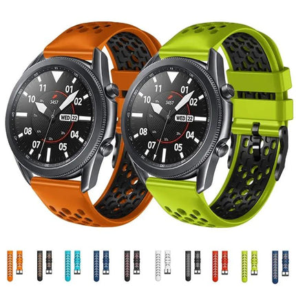 22mm Breathable Silicone Watch Band Two-Tone For Samsung S3