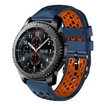 22mm Breathable Silicone Watch Band Two-Tone For Samsung S3