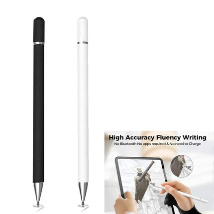 Passive Capacitive Stylus Pen with Magnetic Cap for Phones – black and white stylus set for precise touchscreen drawing and note-taking