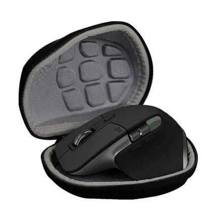 Portable Shockproof Storage Bag for Logitech MX Master 3S showing case open with MX Master 3S inside, shockproof interior protection for travel