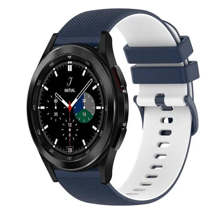 20mm Checkered Two-Color Silicone Watch Band For Samsung