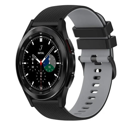20mm Checkered Two-Color Silicone Watch Band For Samsung