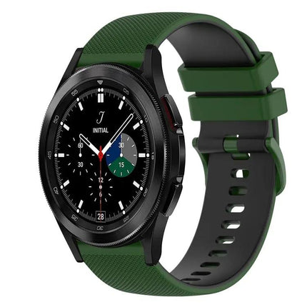 20mm Checkered Two-Color Silicone Watch Band For Samsung