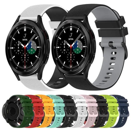 20mm Checkered Two-Color Silicone Watch Band For Samsung
