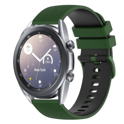 20mm Checkered Two-Color Silicone Watch Band For Samsung
