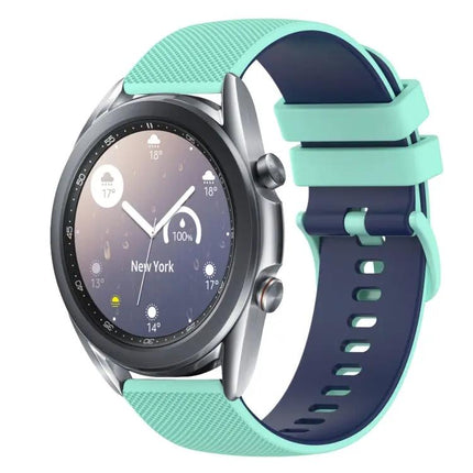 20mm Checkered Two-Color Silicone Watch Band For Samsung