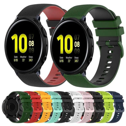 20mm Checkered Silicone Band For Galaxy Active2 40/44mm