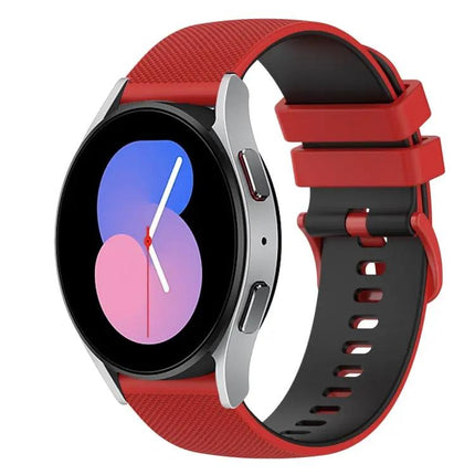 20mm Checkered Two-Color Silicone Band Galaxy Watch 40/42mm