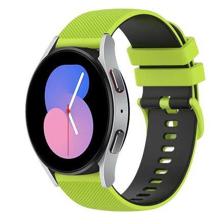20mm Checkered Two-Color Silicone Band Galaxy Watch 40/42mm