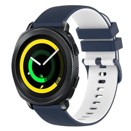 20mm Two-Color Checkered Silicone Watch Band Samsung Gear