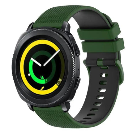 20mm Two-Color Checkered Silicone Watch Band Samsung Gear