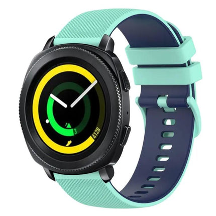 20mm Two-Color Checkered Silicone Watch Band Samsung Gear