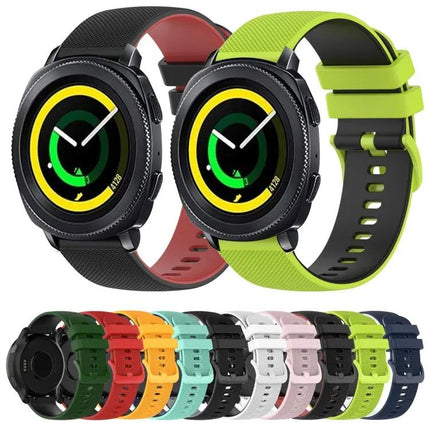20mm Two-Color Checkered Silicone Watch Band Samsung Gear