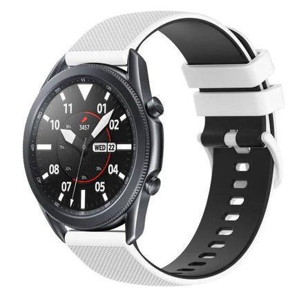 22mm Checkered Two-Color Silicone Band For Samsung 45/46mm