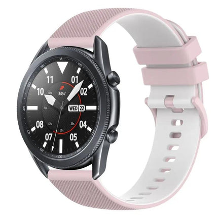 22mm Checkered Two-Color Silicone Band For Samsung 45/46mm
